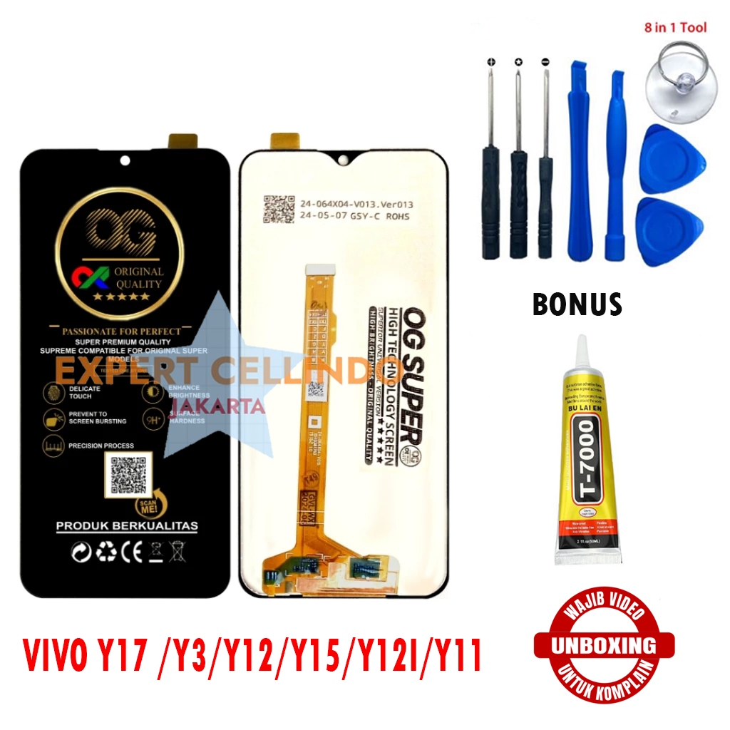 LCD Vivo Y12 Y12i Y15 Y17 Y11 Y3 Fullset Touchscreen High Quality Sparepart HP Vivo