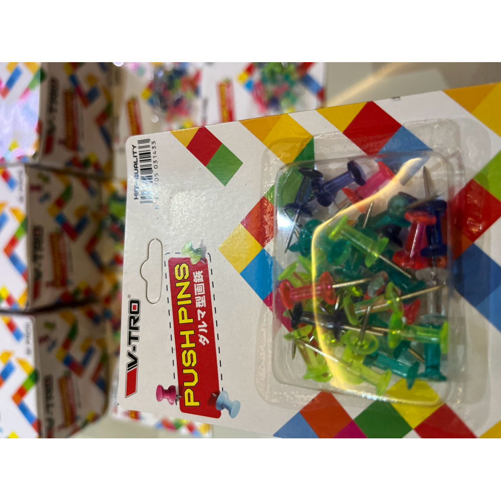 

KING ATK Push Pins IV-TRO PN-30 / Jarum Tekan Paku Pin Warna Warni 1 pack isi 30 pcs