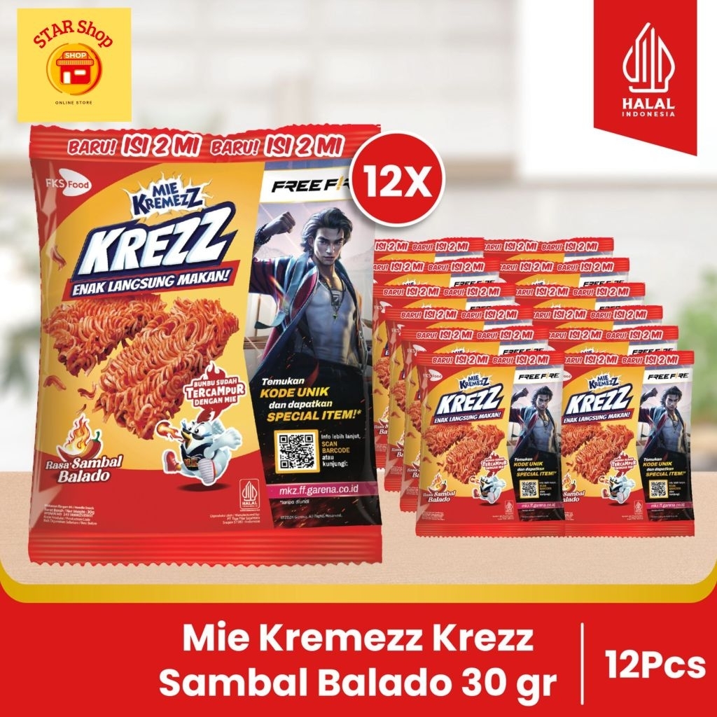

Paket Bundling - Mie Kremezz Shorr - Sambal Balado - 16gr - 12pcs