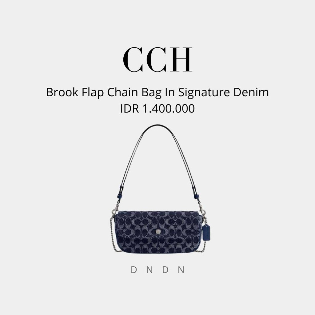 Brook Flap Chain Bag In Signature Denim