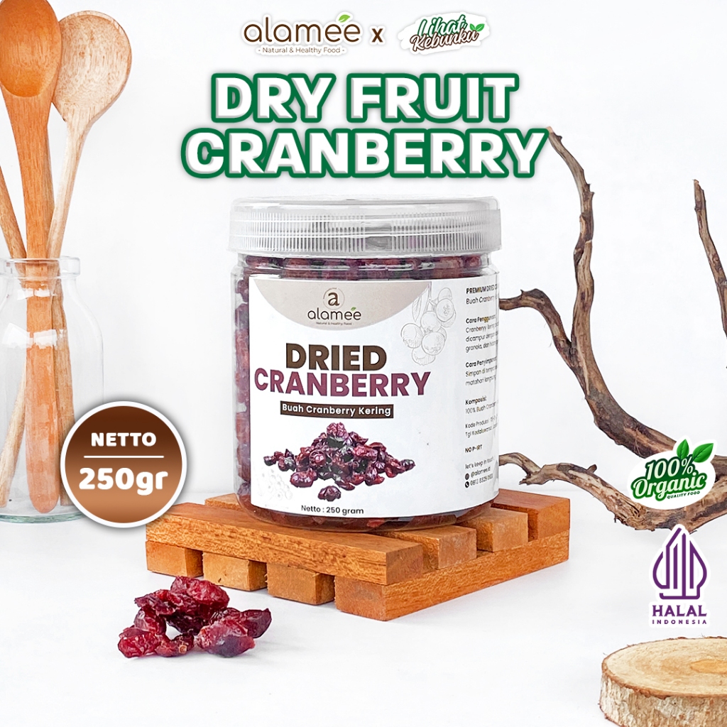 

ALAMEE Buah Kering Cranberry Dried Fruit Cran Berry Cemilan Kranberi Cranberries 250gr LIHAT KEBUNKU