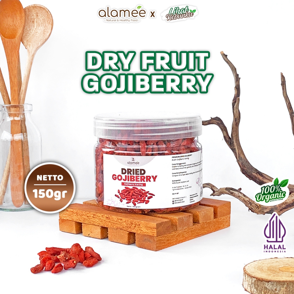 

ALAMEE Goji Berry Kering Dried Fruit Red Gojiberry Cemilan Buah Kici Premium 150gr LIHAT KEBUNKU