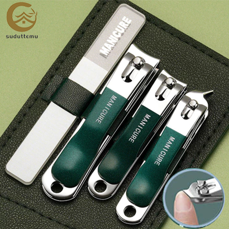 Gunting Kuku Set 4 Alat Perawatan & Gunting Kuku Premium Kilap Kuku Nano Glass