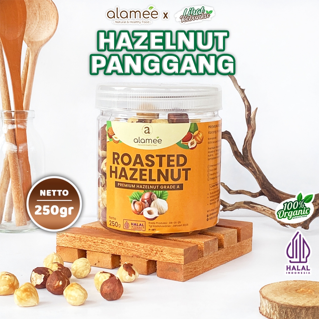 

ALAMEE Kacang Hazelnut Oven Panggang Roasted Nut Cemilan Matang Renyah 250gr LIHAT KEBUNKU