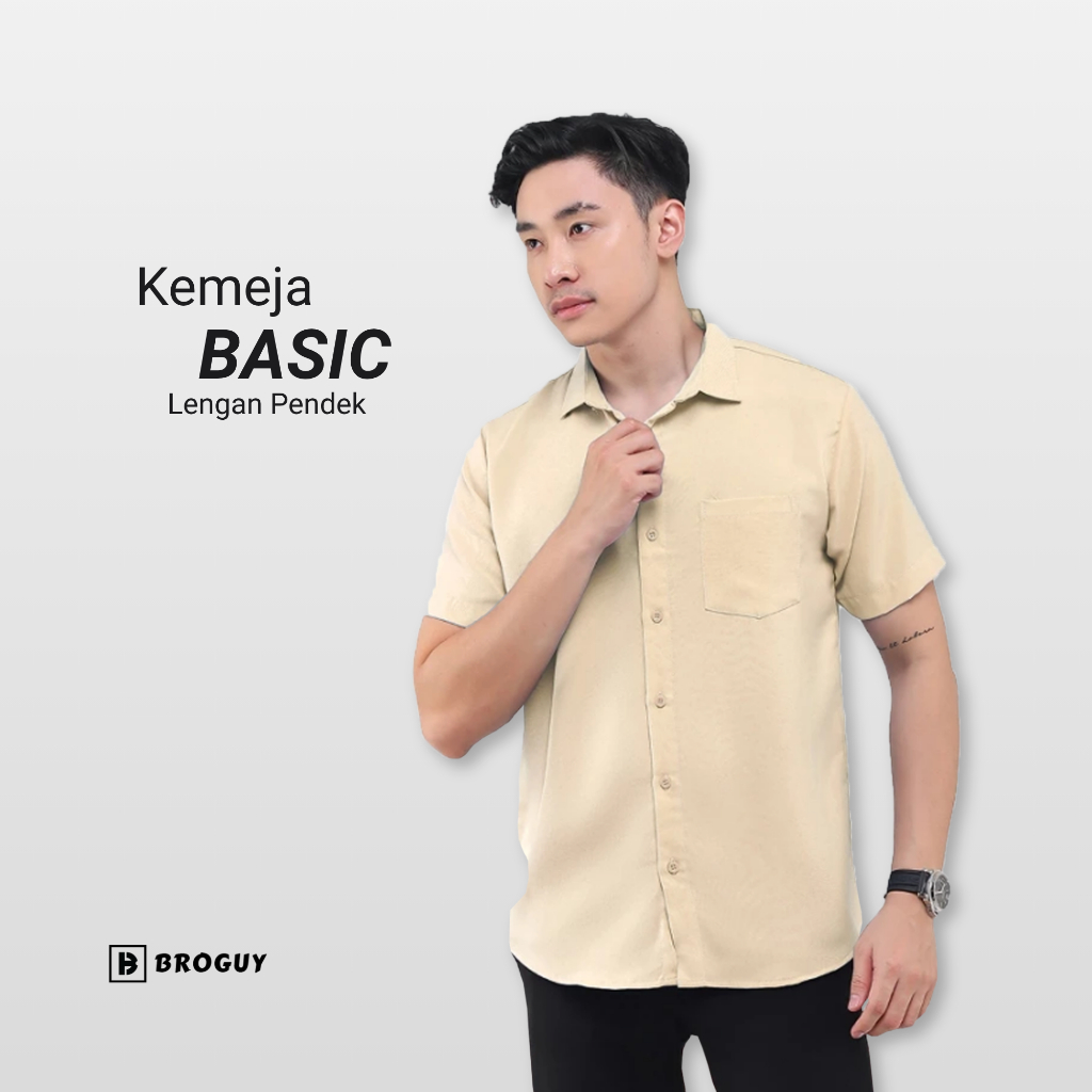 BROGUY Kemeja Basic Lengan Pendek Unisex
