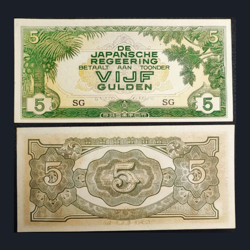 Uang Kuno Indonesia 5 Gulden DJR Tahun 1942 | AUNC