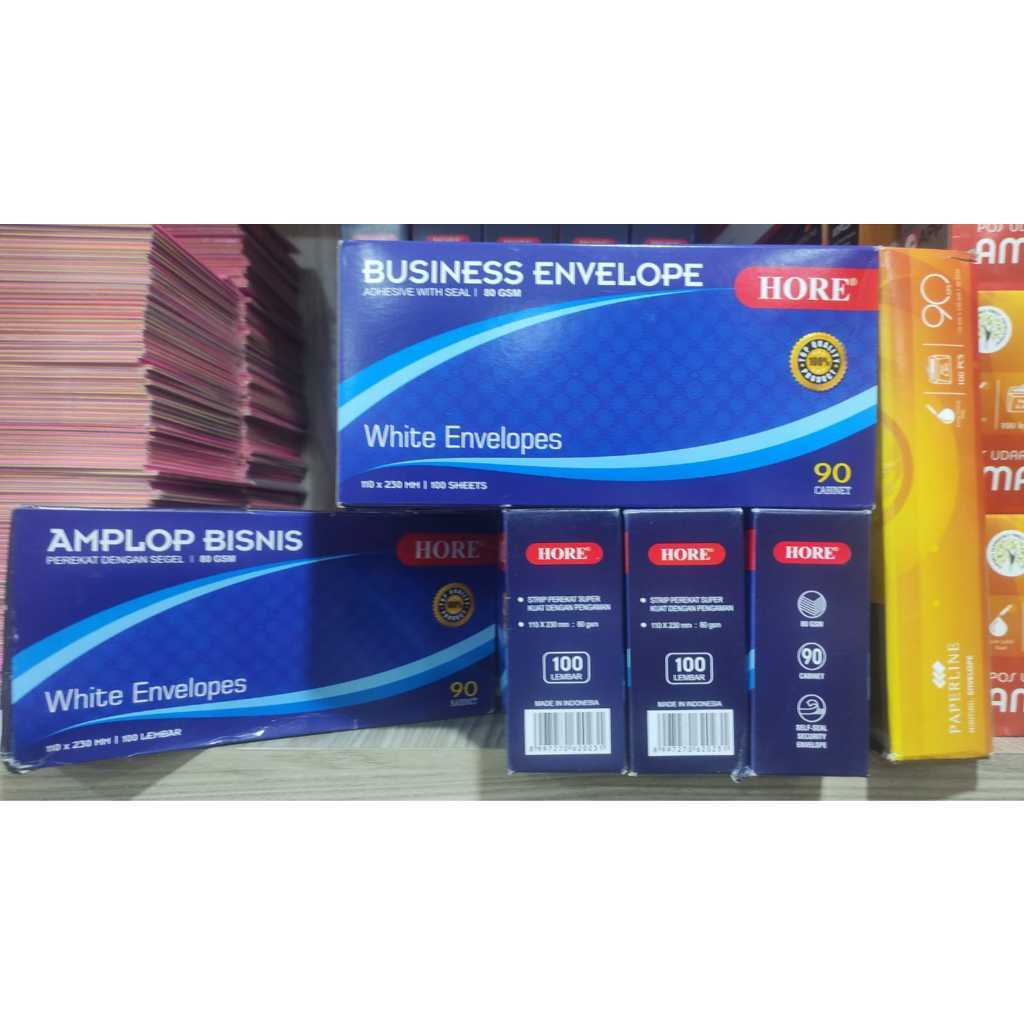 

Amplop HORE 90 Polos Panjang 80GSM/Amplop Putih Polos Panjang 90/Amplop Surat Putih Panjang 90 HORE Envelopes 90 Polos