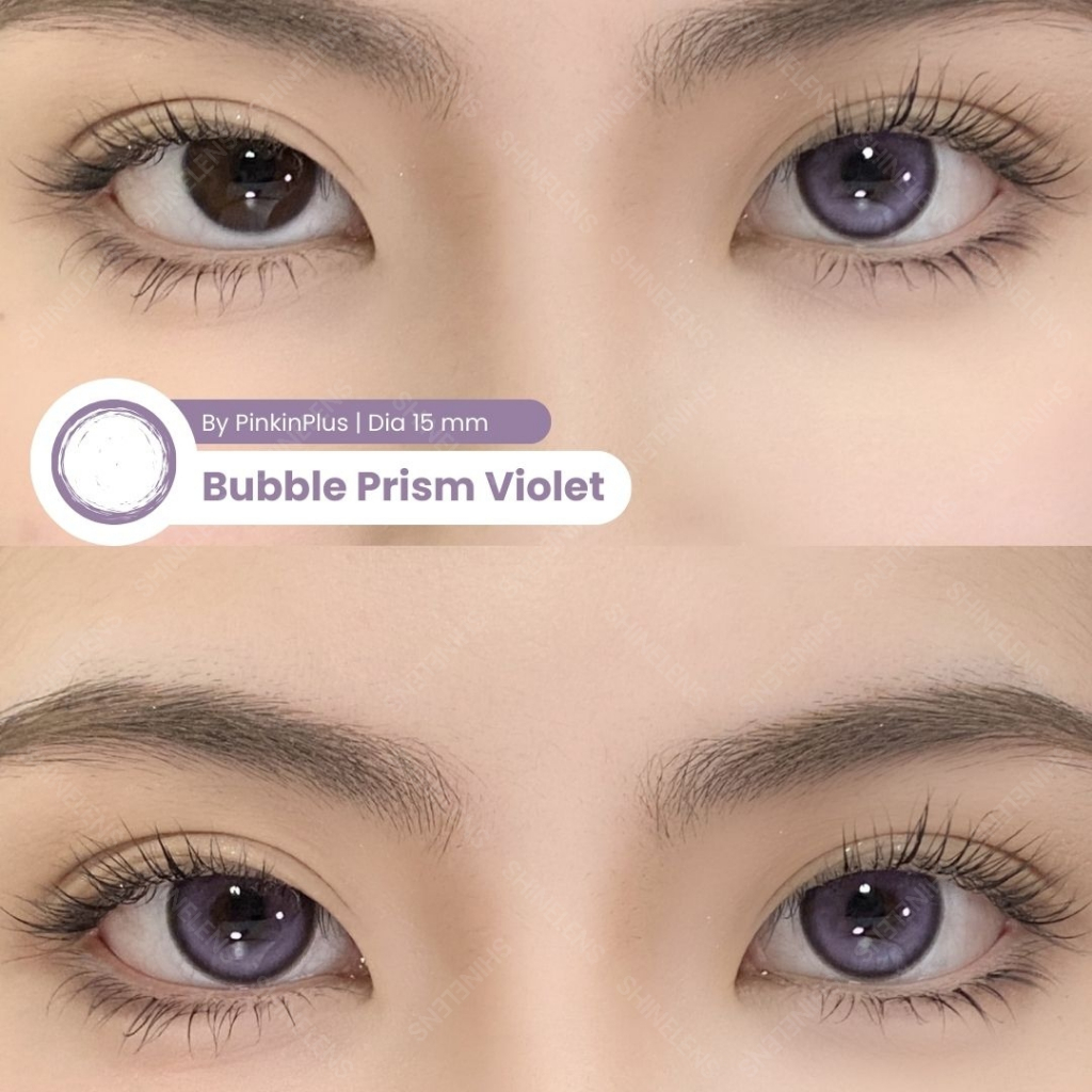 SHINELENS My Bubble Prism By PinkinPlus Softlens Violet Purple Ungu Normal -0.00 Minus -10.00 1 Pasa