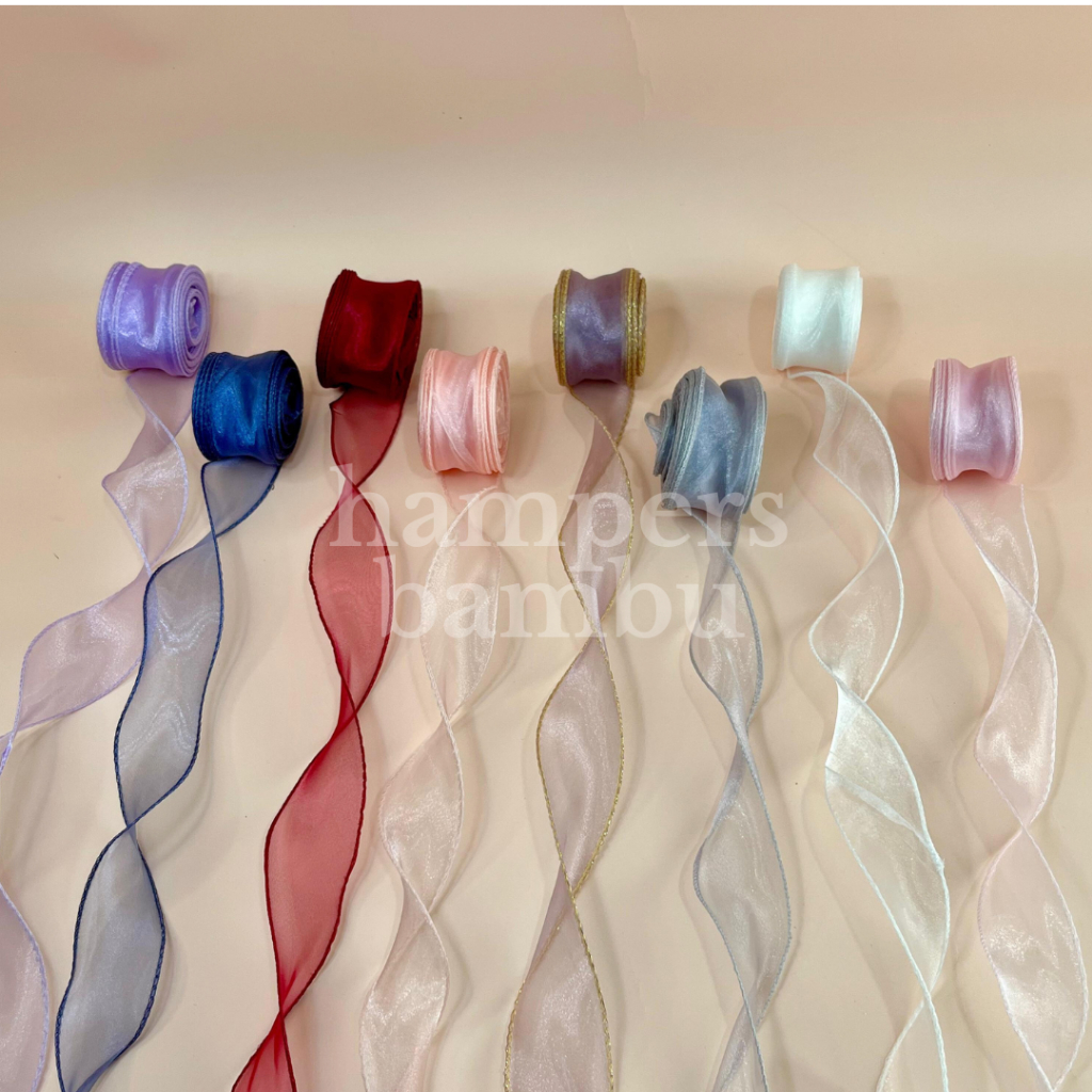 

Pita Fishtail Organza / Pita Ribbon Wave Gelombang / Pita Kado / Pita Buket Korea