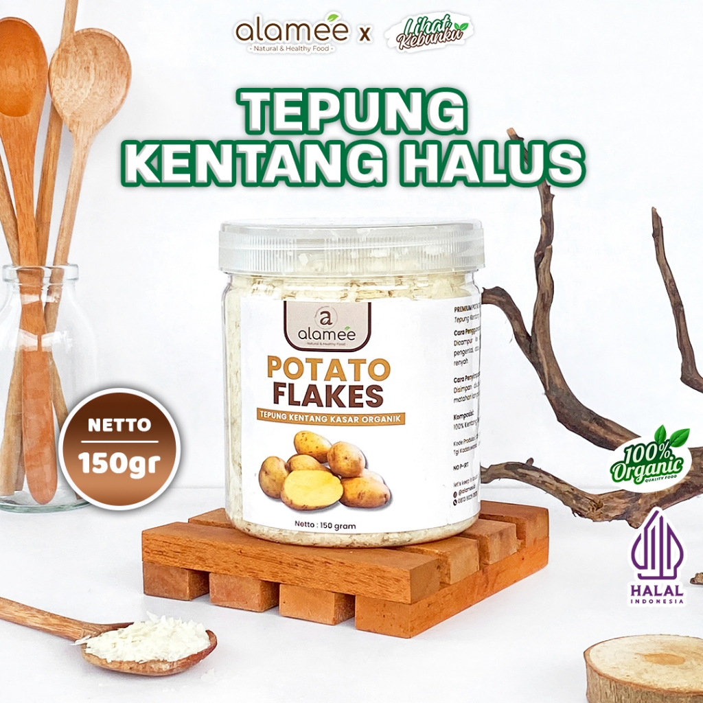 

ALAMEE Potato Flakes Tepung Kentang Kasar Flake Mashed Organik Seripih 150gr LIHAT KEBUNKU