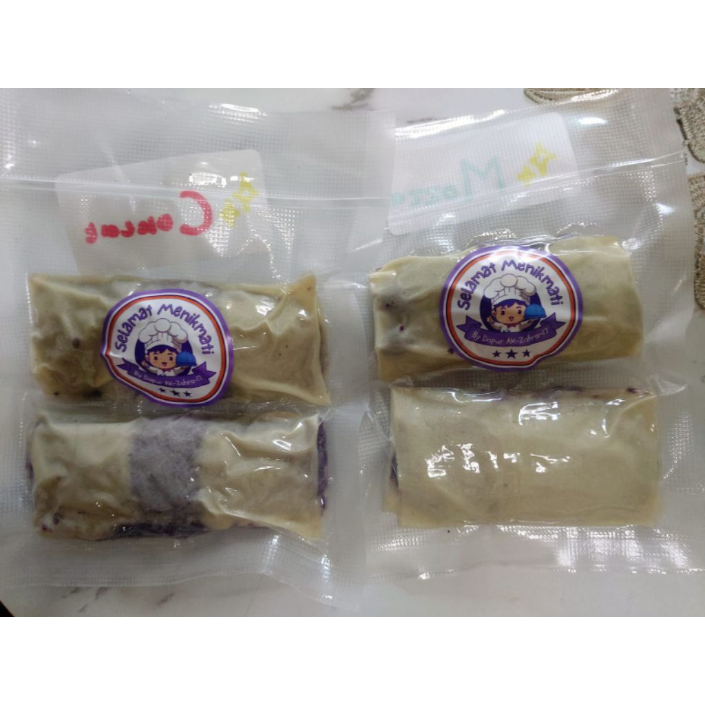 

Lumpia Ubi ungu isi Coklat dan Mozarella