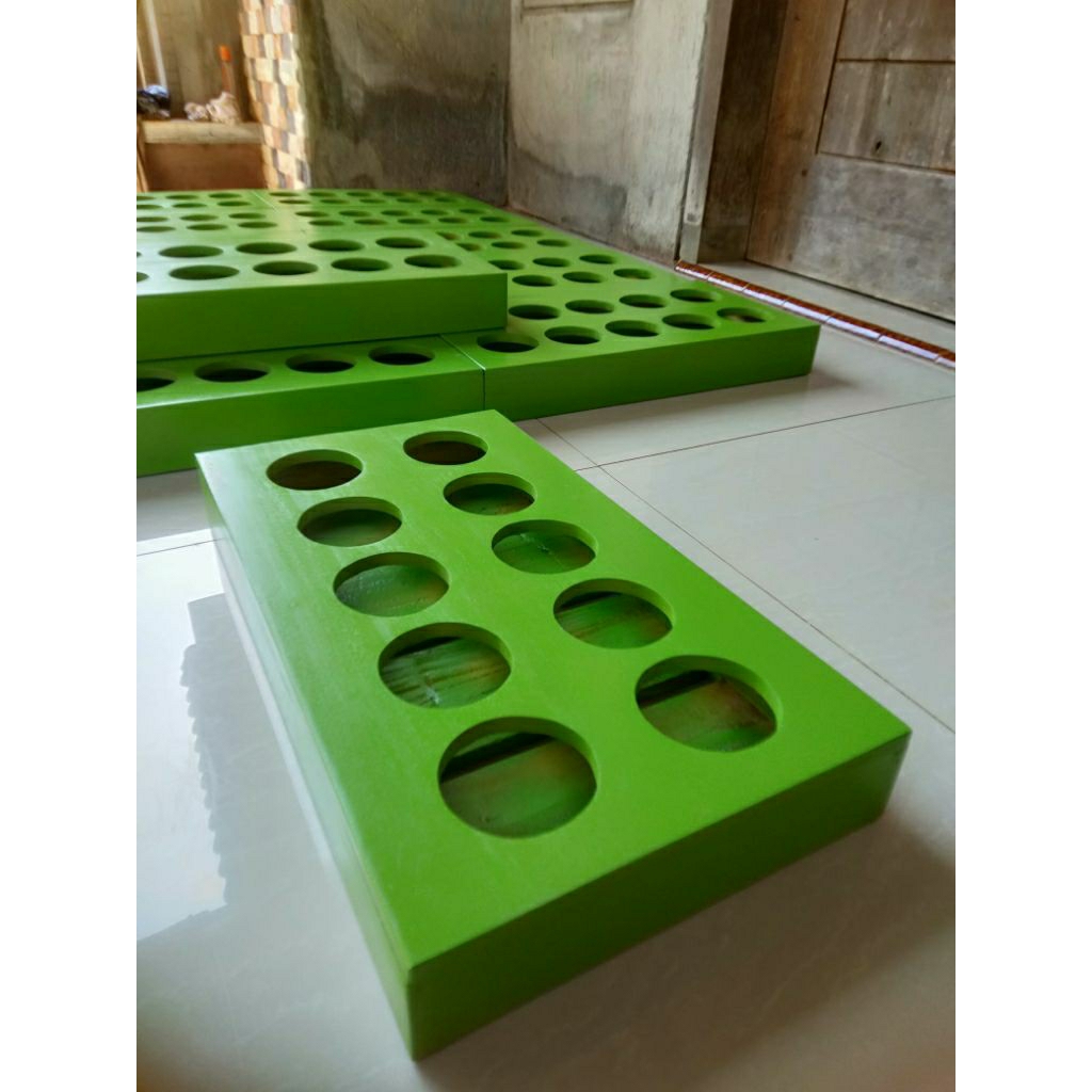 tempat botol air mineral/nampan kayu /tempat botol air /nampan besar 10 lubang