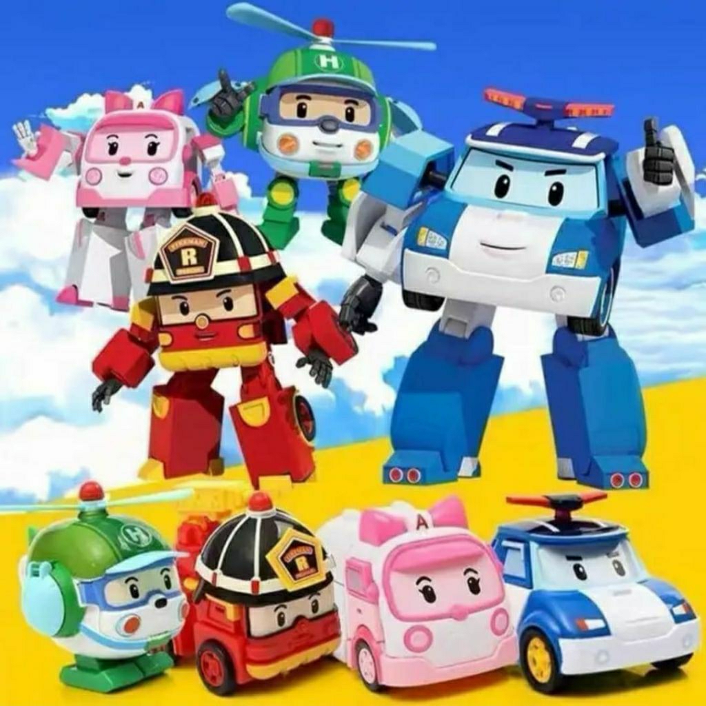 Mainan Mobil Jadi Robot Robotcar Poli Polisi Robot Car Poli Mainan Robot Deformation Robocarr Poli T
