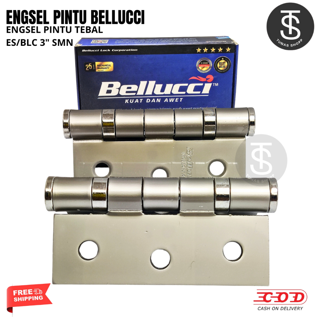 Engsel Bellucci Tebal 3 Inch – Engsel Jendela / Lemari / Pintu Kamar Stainless Steel Tebal Anti Kara