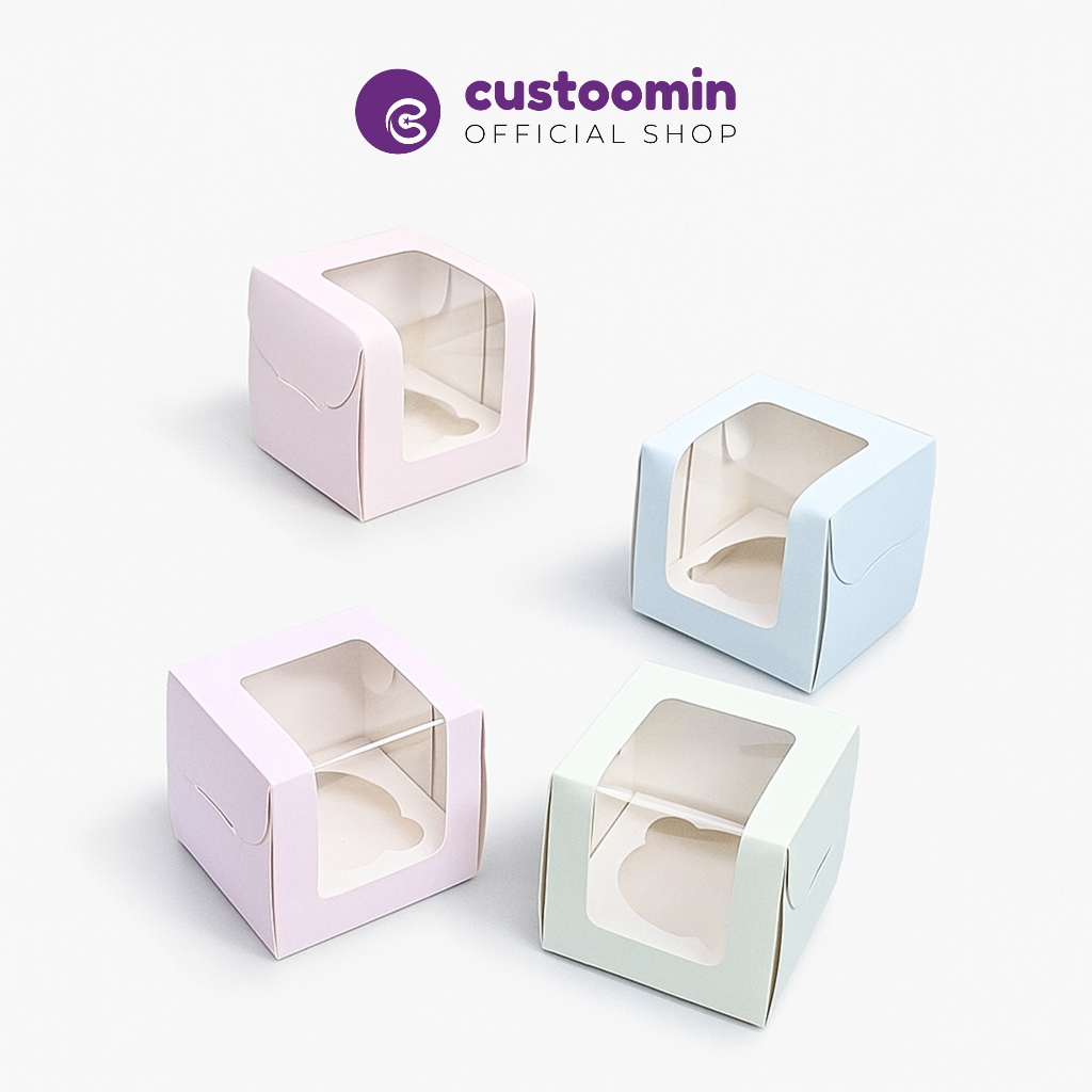 

875 Kotak Cupcake Isi 1 #Colour (Uk. 8x7,5x7,5 cm) - Box Cupcake Isi 1 - Kardus Muffin | Custoom.in
