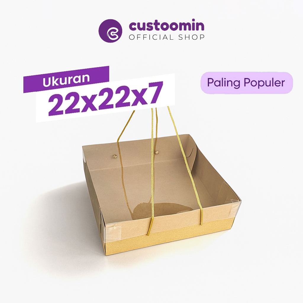 

227CJ Kardus Cake Jinjing (Ukuran 22x22x7 cm) - Kotak Cake - Kotak Kue - Kotak Bolu | Custoom.in