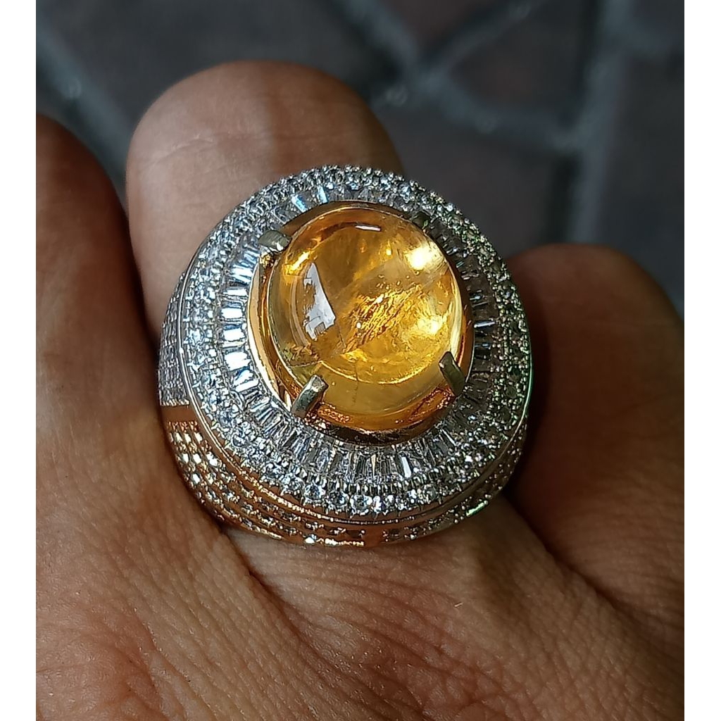 natural yakut kuning ring alpaka mukro