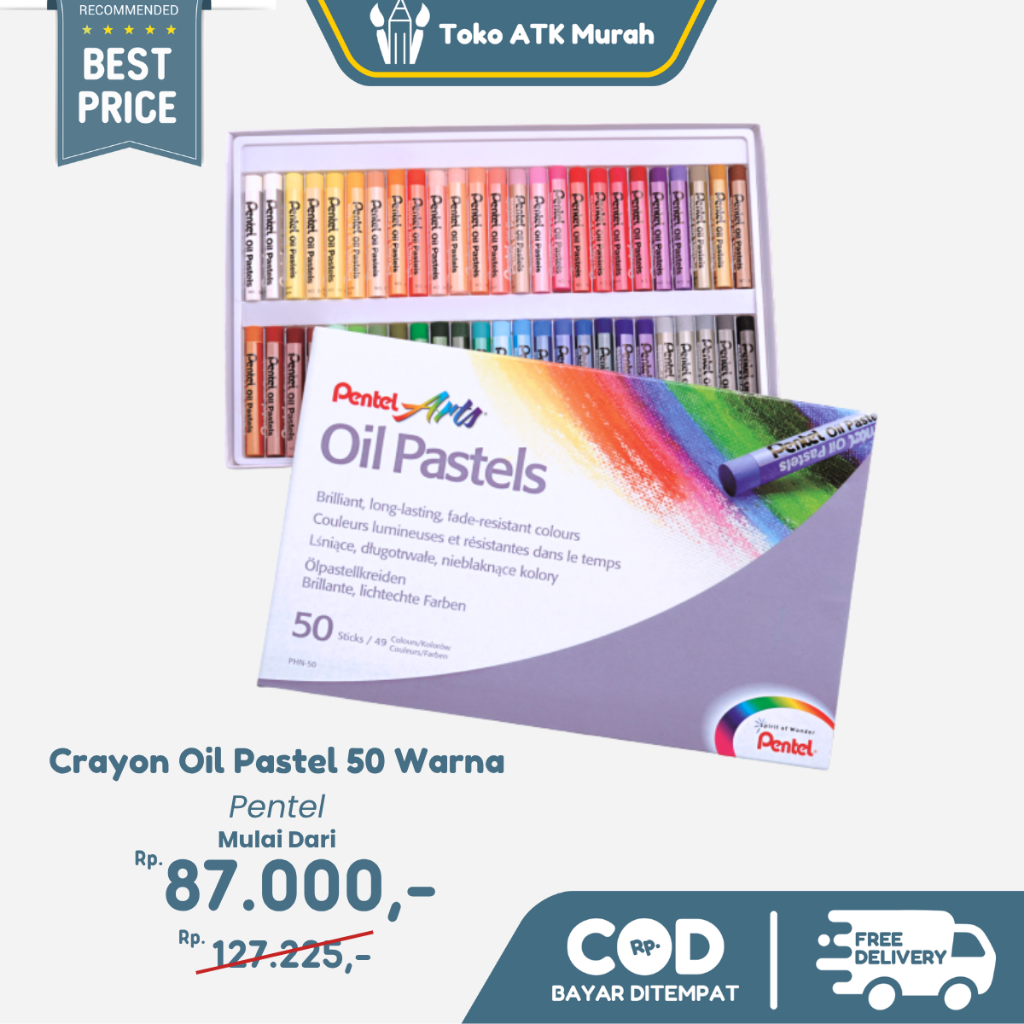 

Crayon Oil Pastel Pentel 50 Warna - Krayon Mewarnai