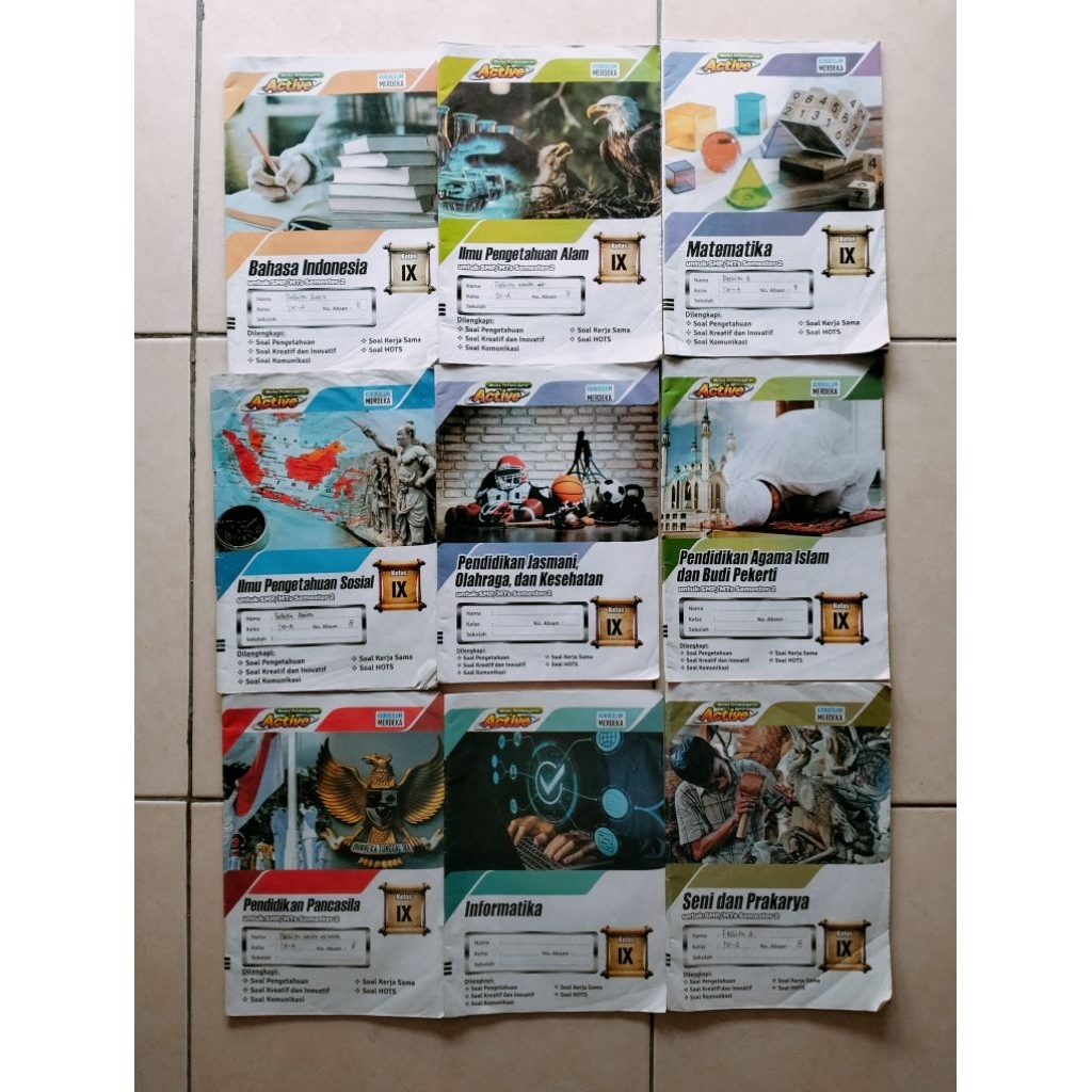 Buku LKS Bekas Kelas 9 SMP/MTs Semester 2 Kurikulum Merdeka Active Salma Media