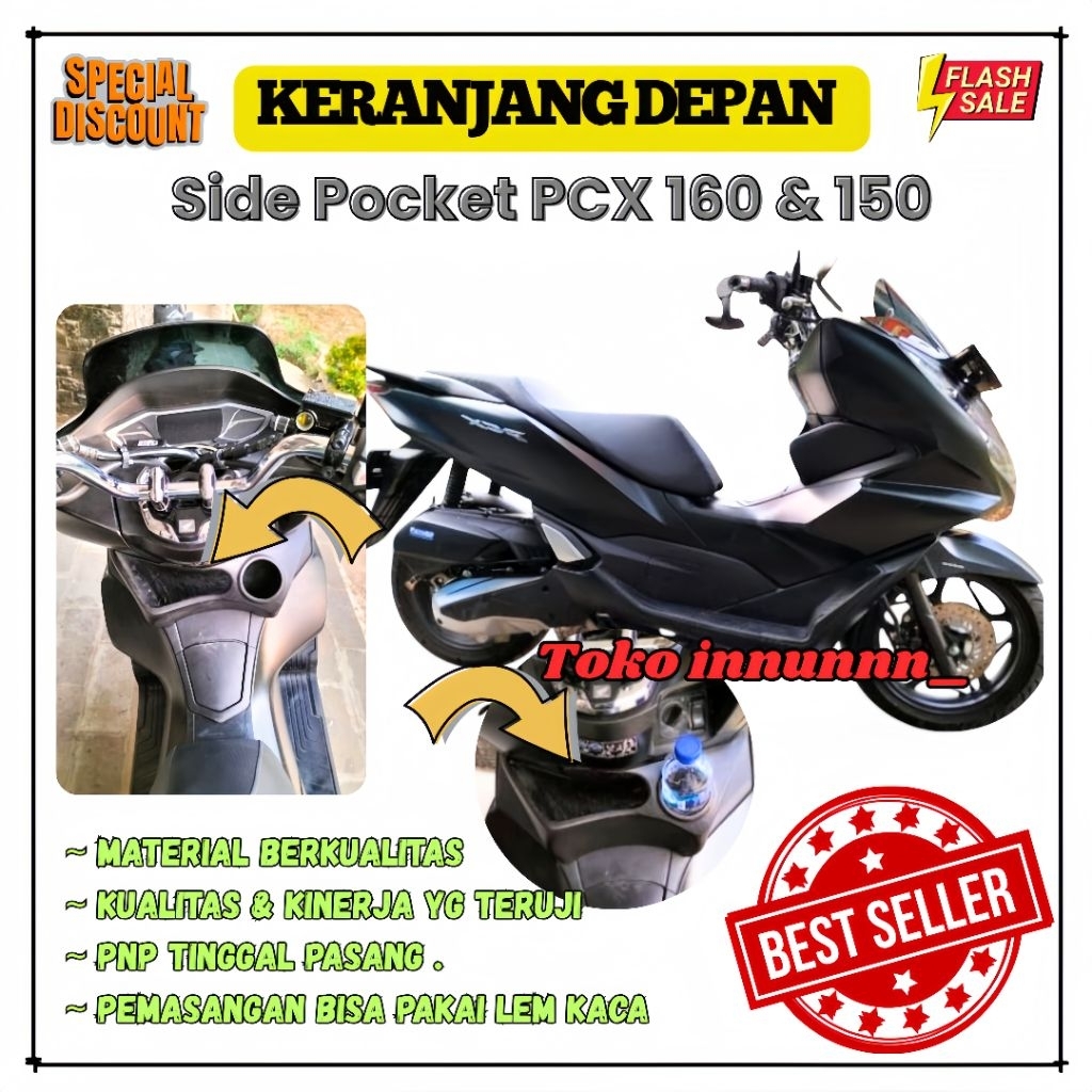 KERANJANG DEPAN DASHBOARD SIDE POCKET Pcx 160&150 AKSESORIS COSTUM