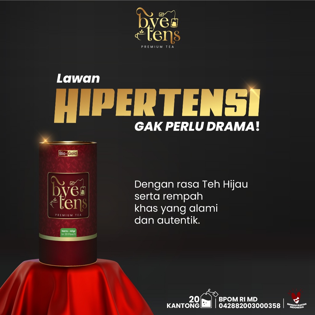 

Bye Tens Tea - Teh Herbal Alami Penurun Tensi & Kolesterol Tinggi | Isi 20 Kantong Teh Celup BPOM