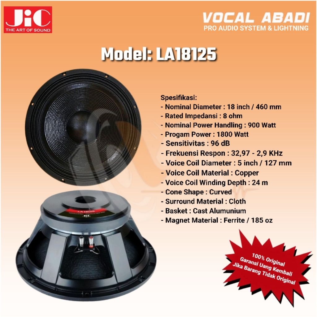 SPEAKER COMPONENT JIC LA18125