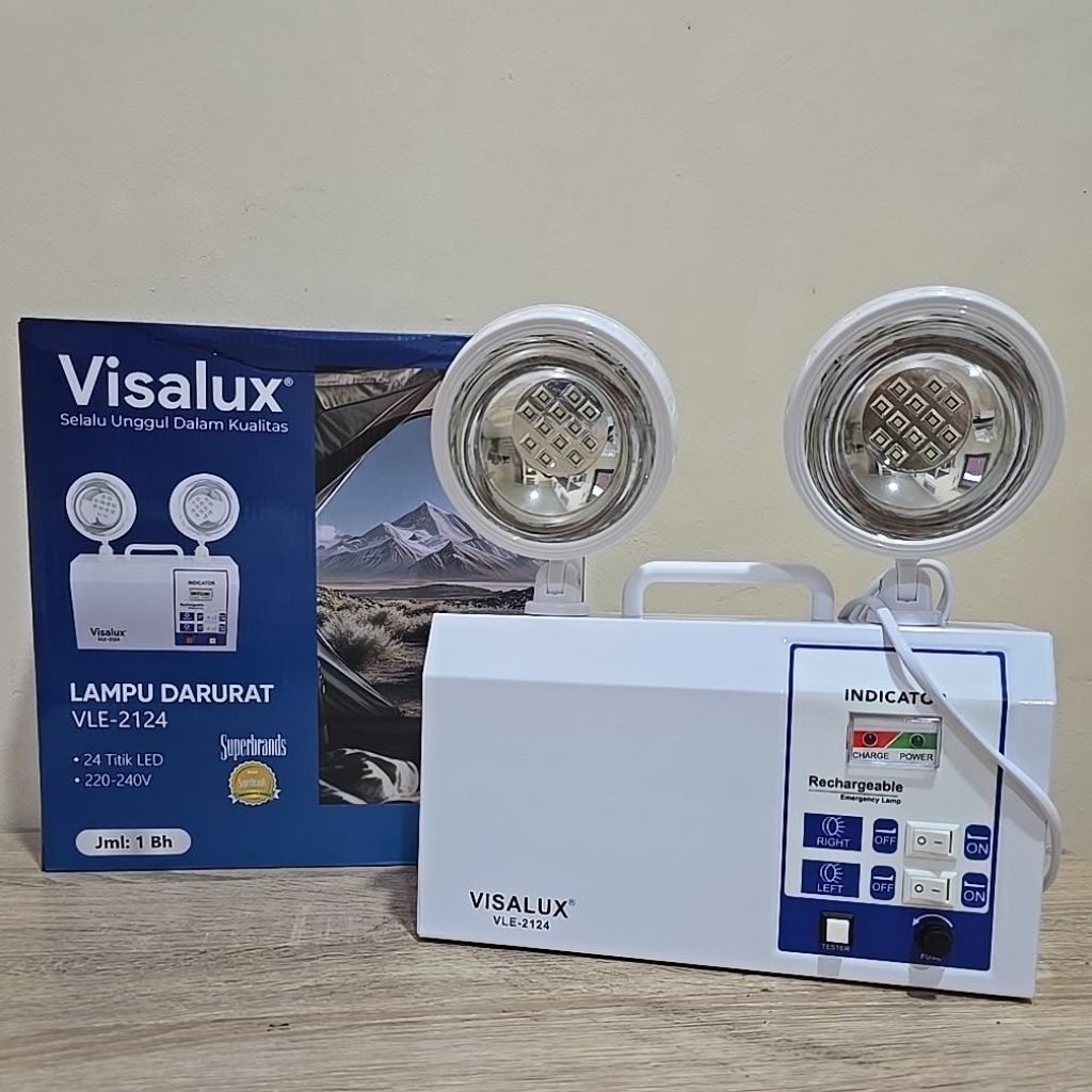 LAMPU EMERGENCY DARURAT 24 TITIK LED VISALUX / EMERGENCY LAMP PORTABLE 24 DOTS LED