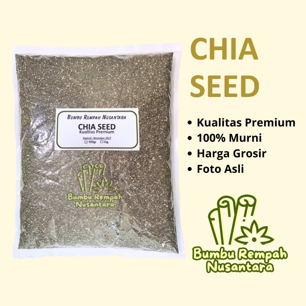 

Chia seed 500g 1kg - Rempah Asli Murni | BUMBU REMPAH NUSANTARA | Bumbu Dapur Nusantara Grosir Murah