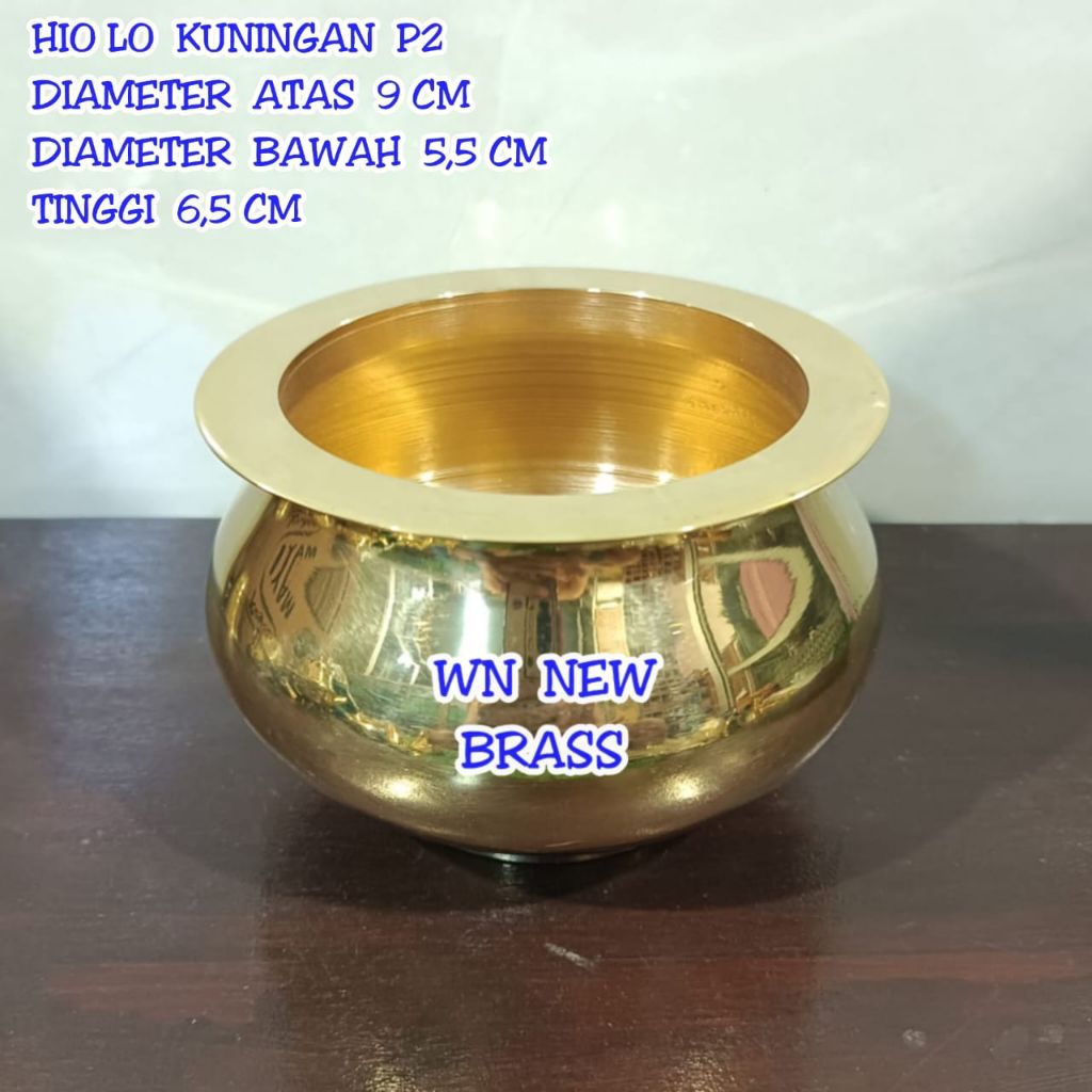 Hiolo P2 Tempat Tatakan Tancapan Pembakar Dupa Buhur Bokor Hio Lo Kuningan 9 cm