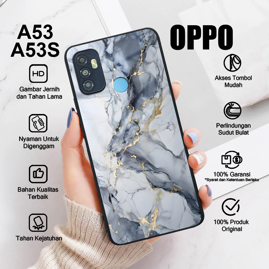 Softcase OPPO A53 4G A53S 4G Case MARMER MARBLE Casing Hp Oppo A53 A53S Glossy Kesing Silikon Cod