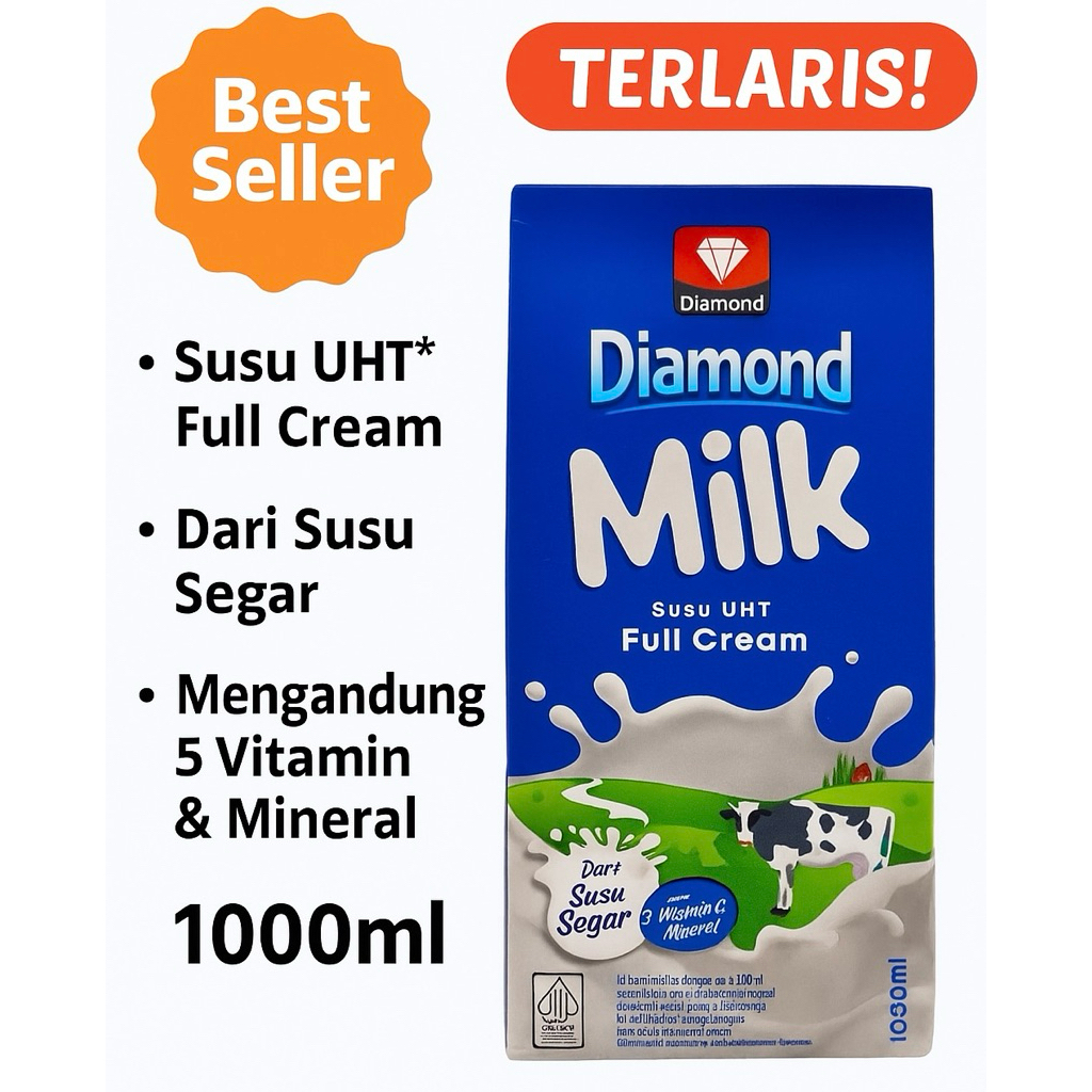 

Diamond Susu UHT Full Cream 1L – Mengandung Vitamin & Mineral