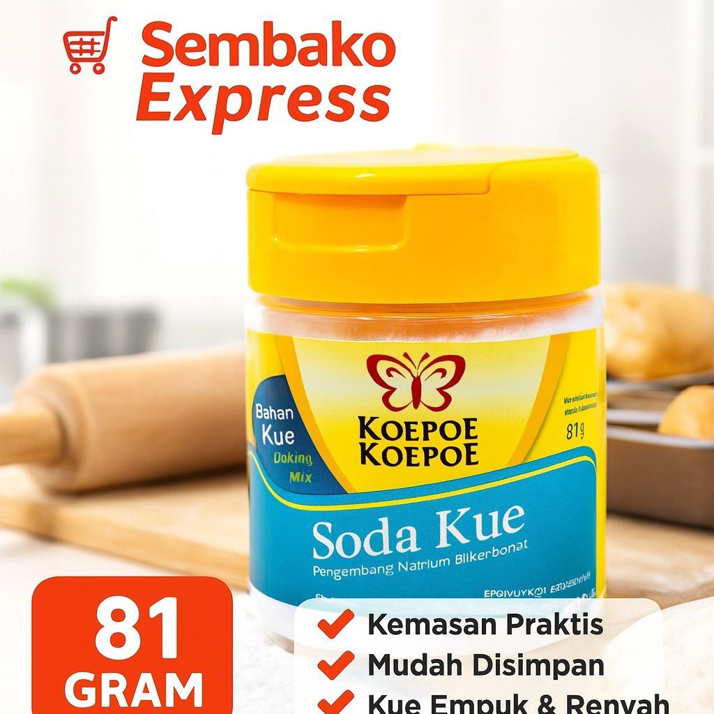 

Koepoe Koepoe Soda Kue 81 g – Pengembang Kue Praktis & Efektif