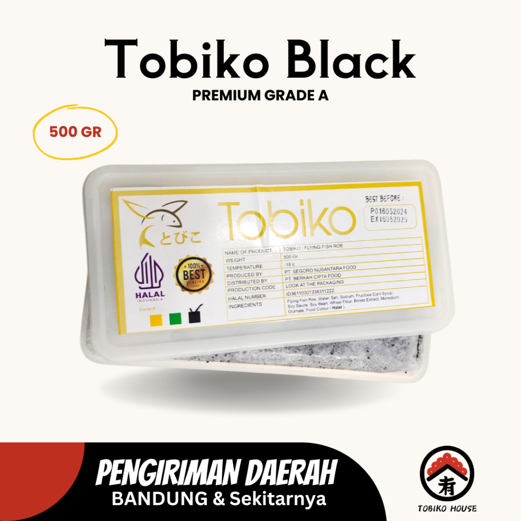 

Tobiko Black Caviar Flying Fish Roe Telur Ikan Terbang Premium 500gr Tobiko House