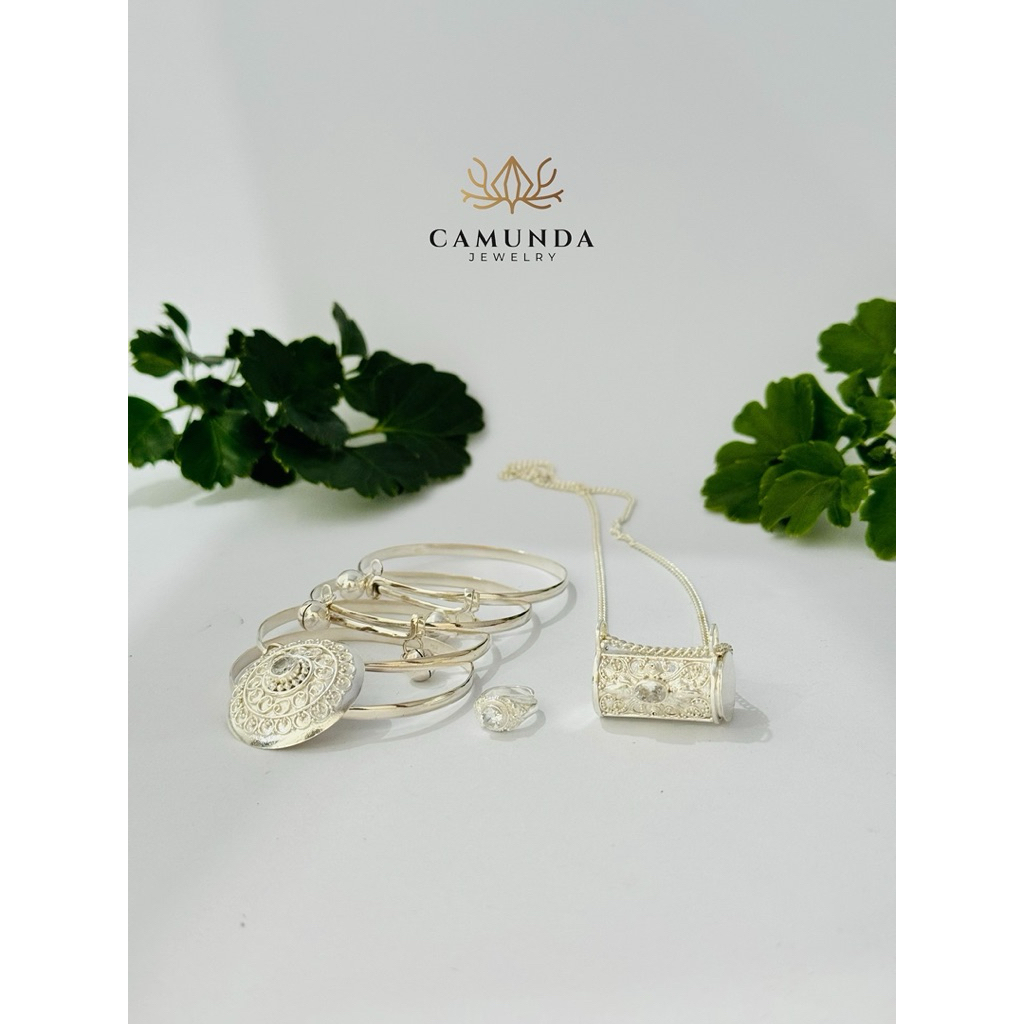 set perhiasan bayi 3 bulanan perak asli permata putih elegan