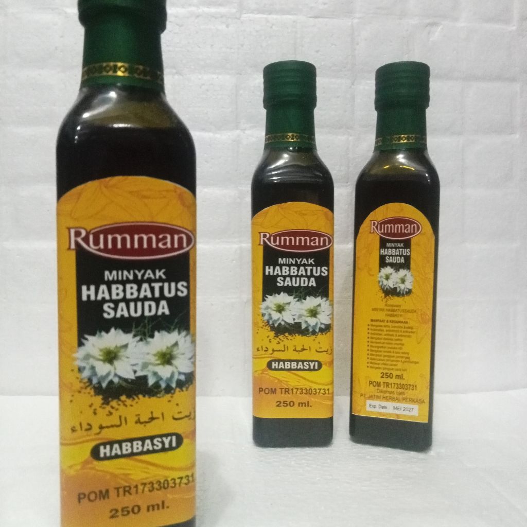 

Minyak Jinten Jintan Hitam Cair Habbatussauda Cap Rumman 250 Ml 250ml