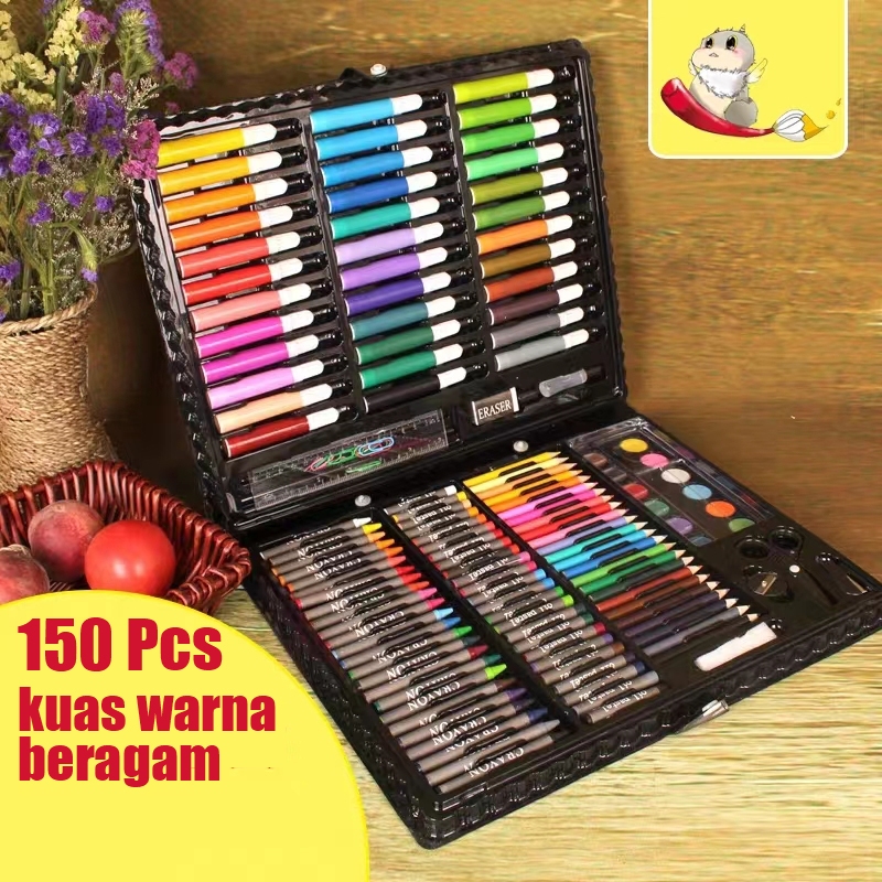 

Paket Gambar Anak 150 pcs - Pensil Warna, Pensil Air, Crayon, Lilin Gambar Minyak (Bisa Dicuci), Cocok untuk TK / Siswa SD, Cocok Menggambar, Mewarnai, DIY dan Graffiti, Kotak Hadiah Mewah, Hadiah Hari Raya / Ultah