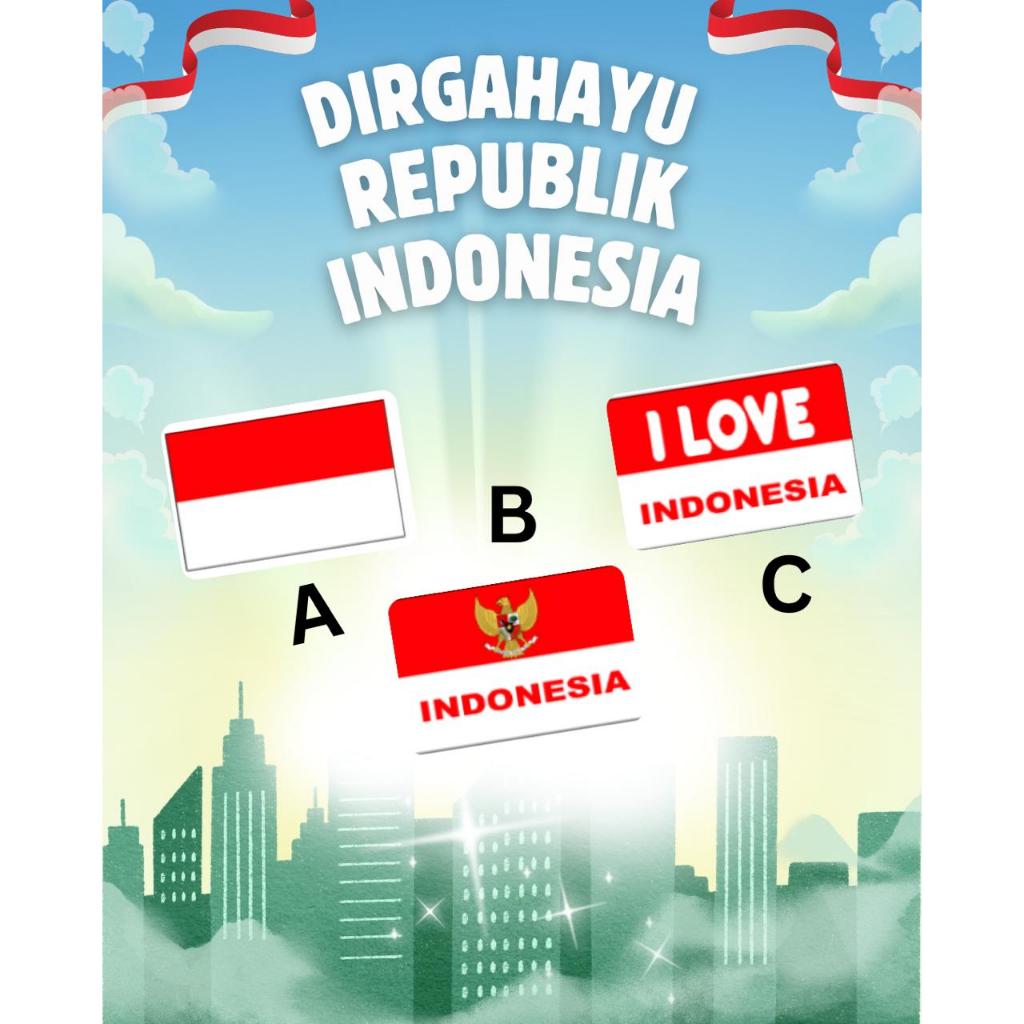 

Stiker HUT RI / Stiker pipi merah putih