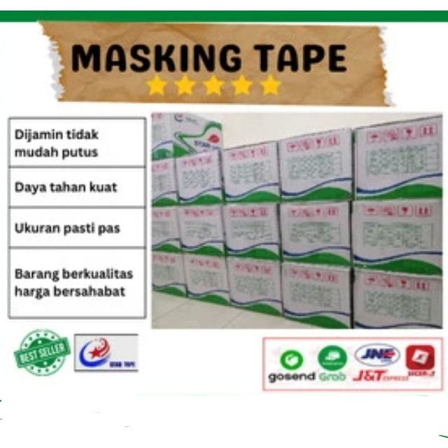 

Lakban STAR 48 mm / 2 inch Masking Tape Isolasi Lakban Selotip Kertas