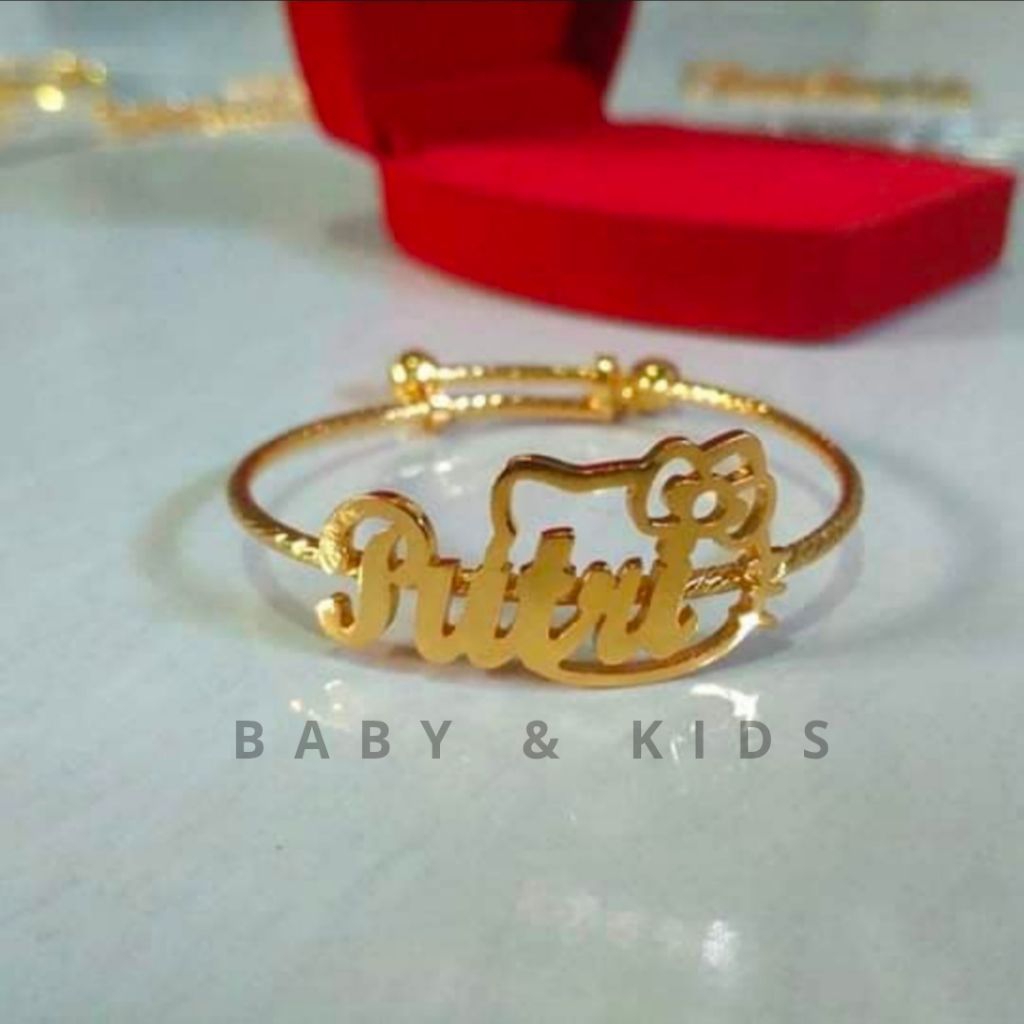 Gelang Nama titanium anak/Bayi Gelang Hello kitty gelang baby