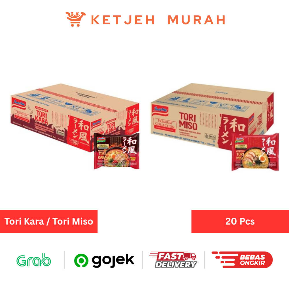

Indomie Premium Collection Ramen Jepang Rasa Tori Kara Mecha Kara Ayam Pedas / Tori Miso 1 Dus isi 20 Pcs