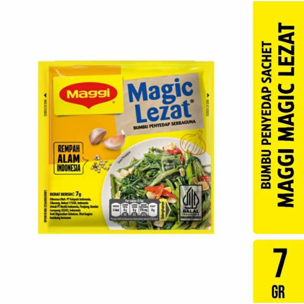 

Maggi Megic Lezat Bumbu Penyedap Serbaguna Rempah alam indonesia isi 72 sachet