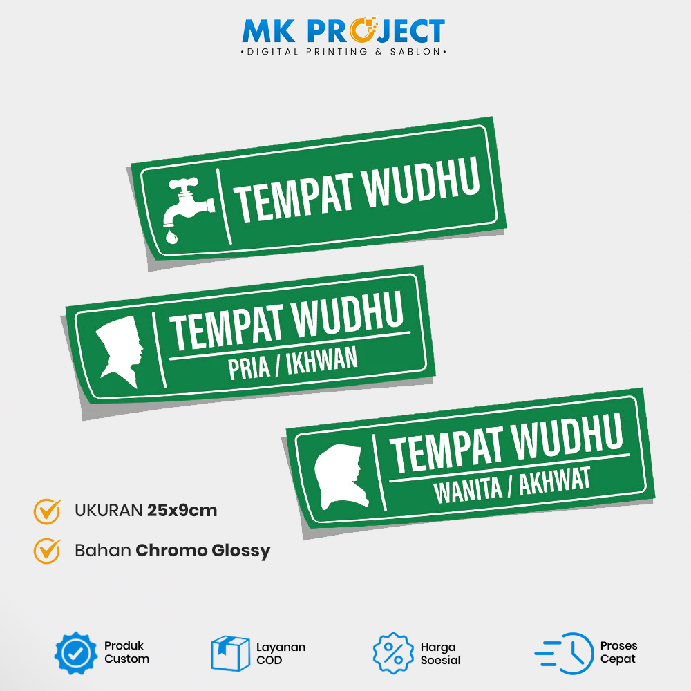 

STICKER TEMPAT WUDHU MASJID MUSHOLA / STIKER ARAH KIBLAT BATAS SUCI BAHAN CHROMO GLOSSY | MK PROJECT