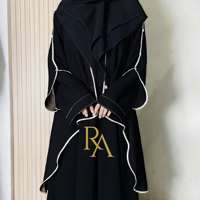 FLASH SALE ABAYA RANAYA ABAYA SET ROMPI ABAYA HITAM POLOS JETBLACK SETELAN ABAYA LUARAN DAILY REMAJA