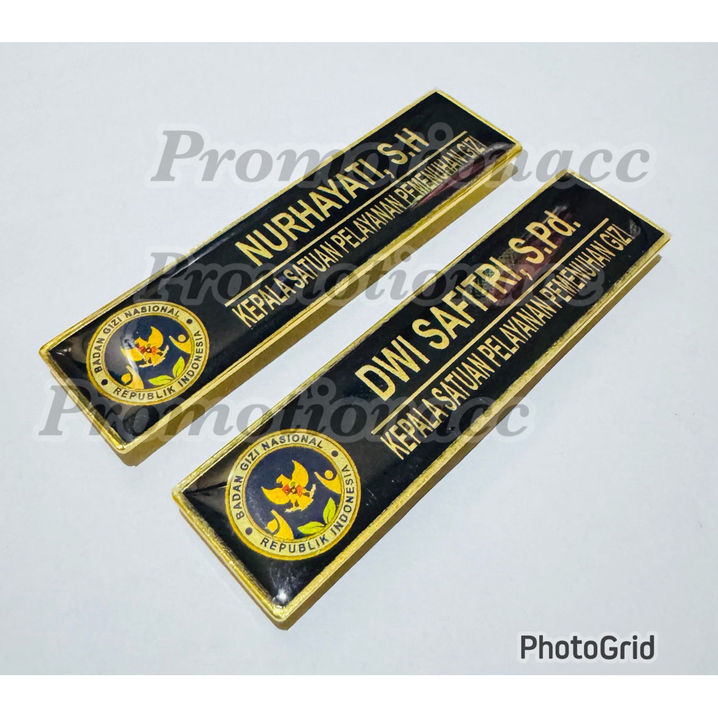 

Name Tag Papan Kuningan Logo BGN Badan Gizi Nasional Papan Nama Dada Kuningan 2cm x 8cm Tebal 2mm Logo BGN Peniti Magnet PREMIUM 100% ORIGINAL #nametag#namadada#papannamadada#tagid