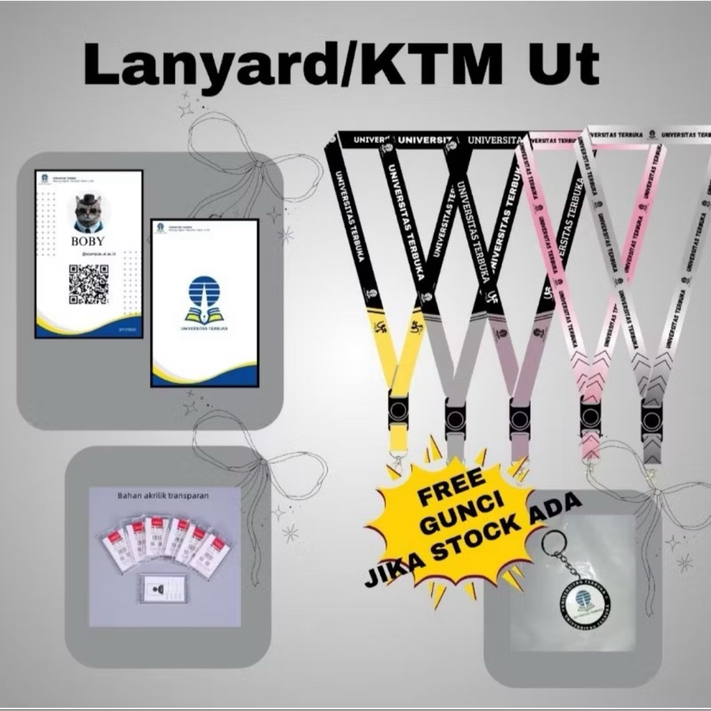 

CETAK TALI/KTM UNIVERSITAS TERBUKA(BISA COSTUM DESAIN PERPRODI)