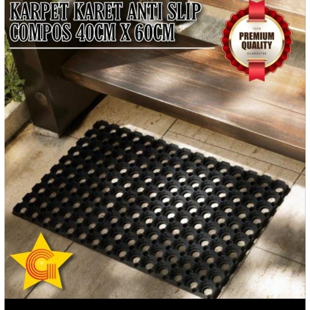 Ring mat karpet keset kamar mandi anti slip kompos tipis 35x57cm 10mm