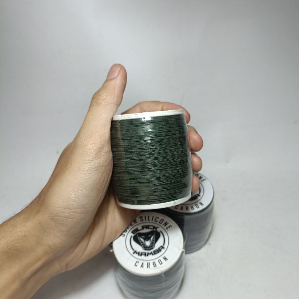 Senar Layangan "Black Mamba Carbon" Gelasan Super Silicone Tajam