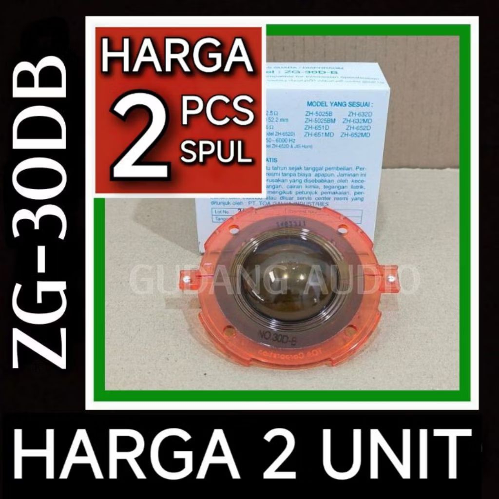 2 UNIT SPUL MEMBRAN TOA ZG-30DB SPUL CORONG SPEAKER TOA ZG 30 50 WATT