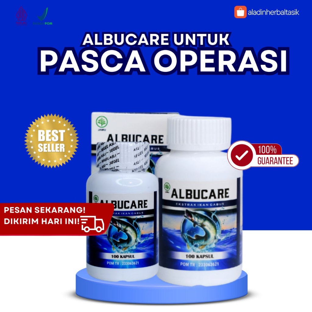 ALBUCARE Kapsul Ekstrak Albumin Ikan Gabus Obat Untuk Pengering Luka Jahitan Pasca Operasi Alami