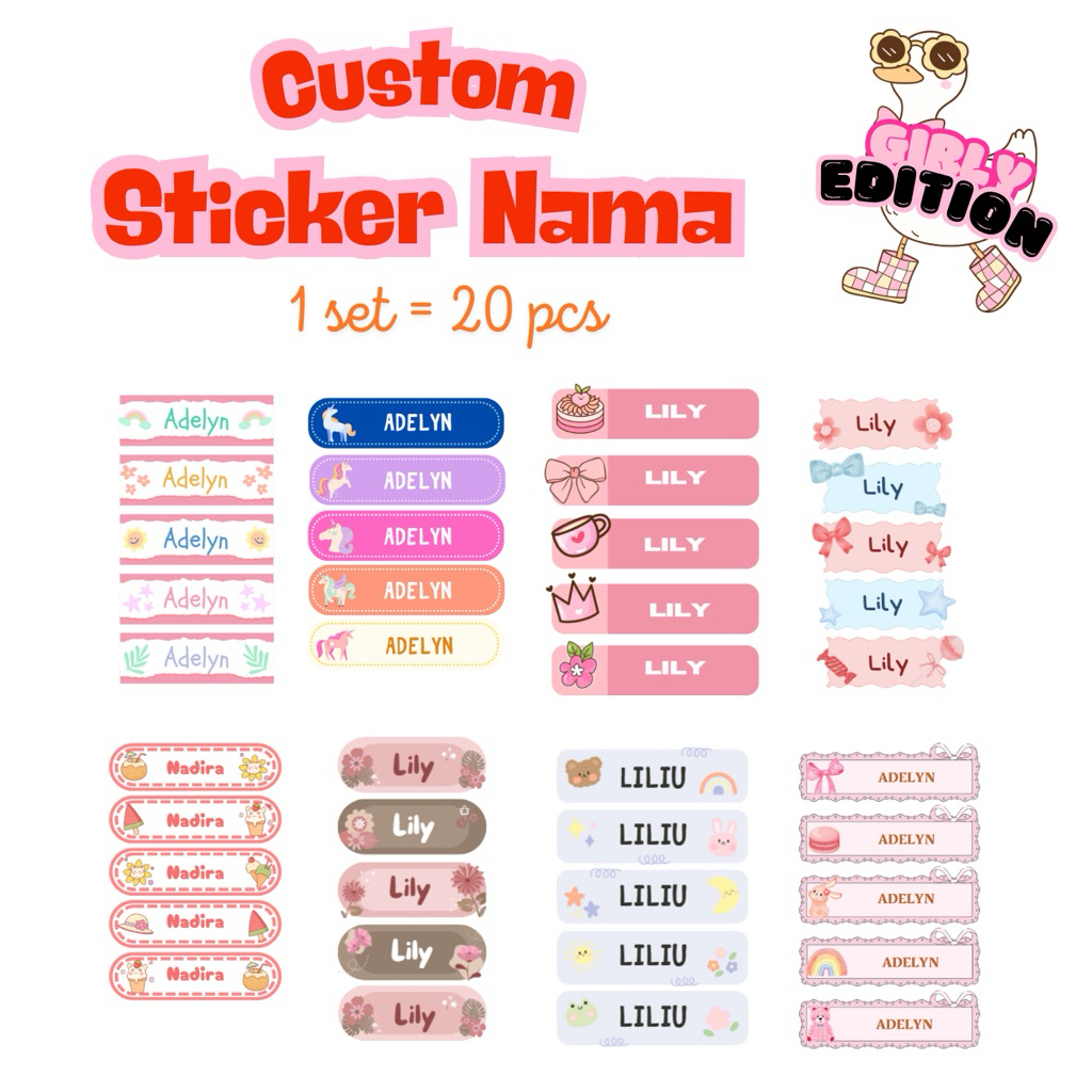 

STICKER LABEL NAMA – CUSTOM NAMA PILIH DESAIN